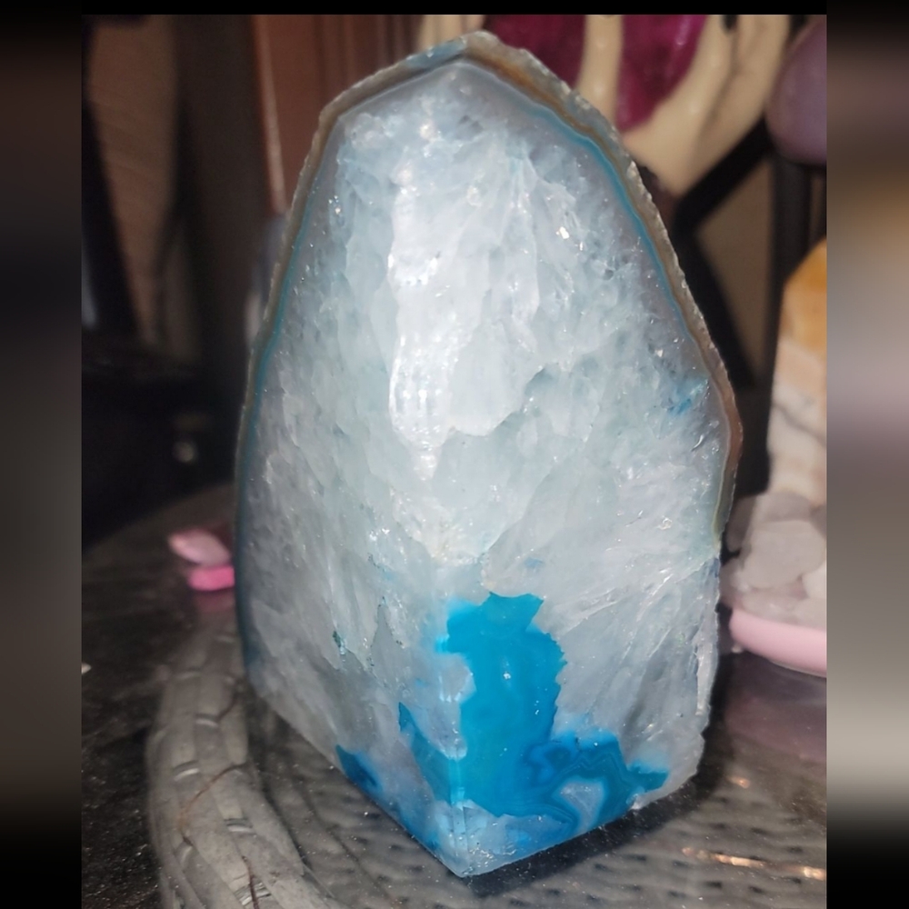 Stunning Blue and White Geode for Home Decor